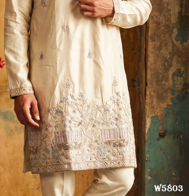 Outluk Wedding Vol 58 Silk Mens Kurta With Pajama 